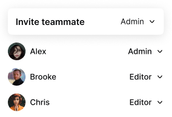 Manage everything including your team from one dashboard.