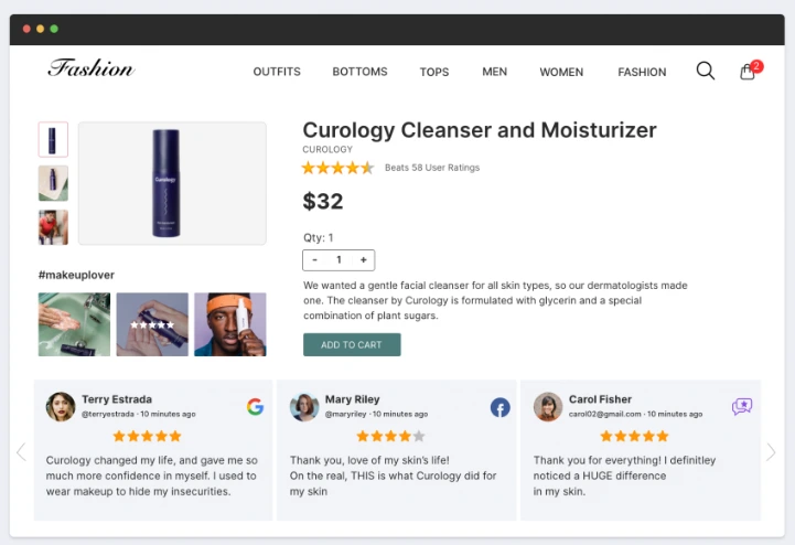 Reviews in UGC - Curology