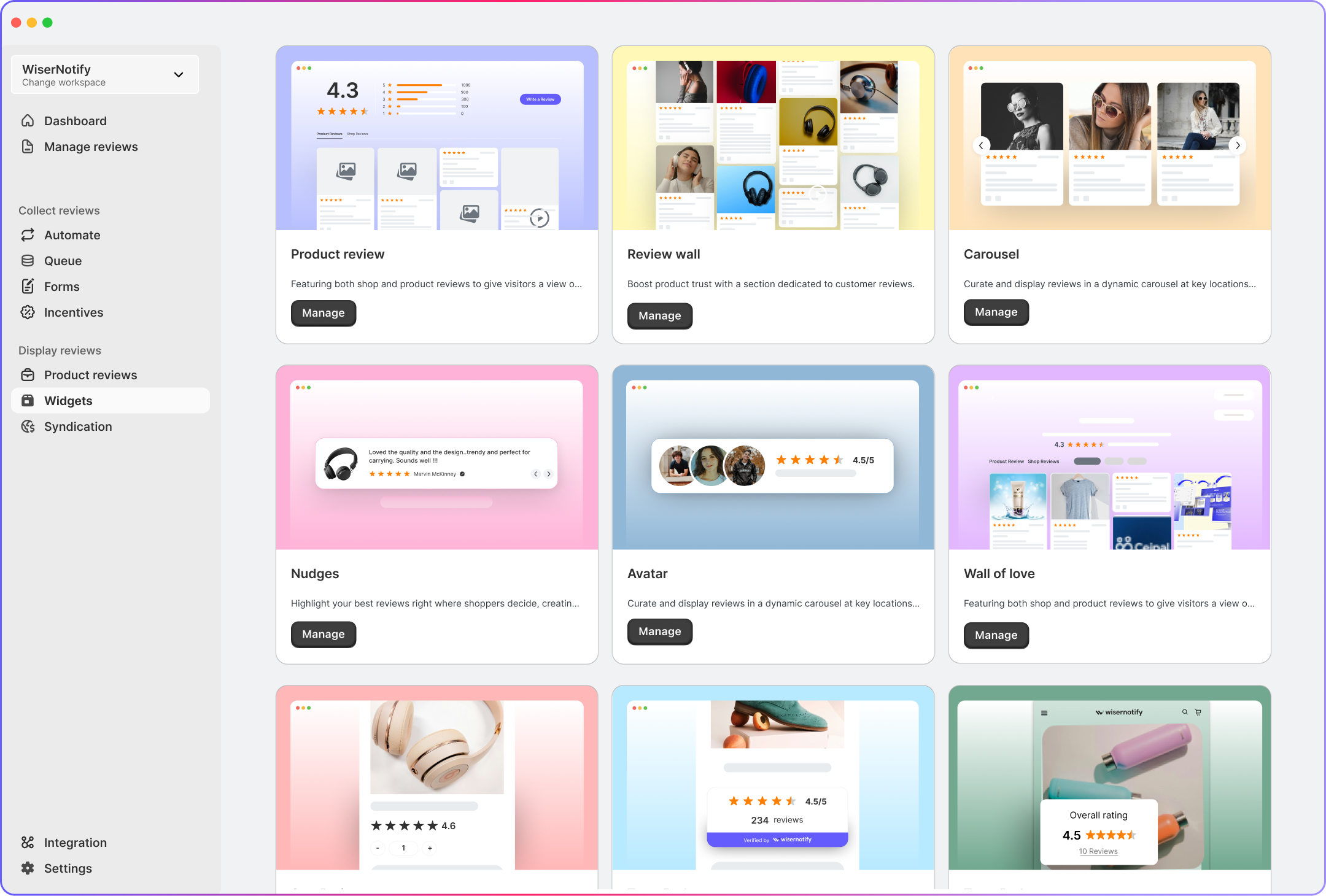 Wiserreview dashboard