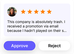 Approve reviews before they go live