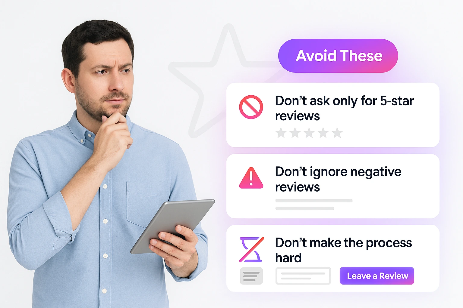 Mistakes to avoid when asking for reviews