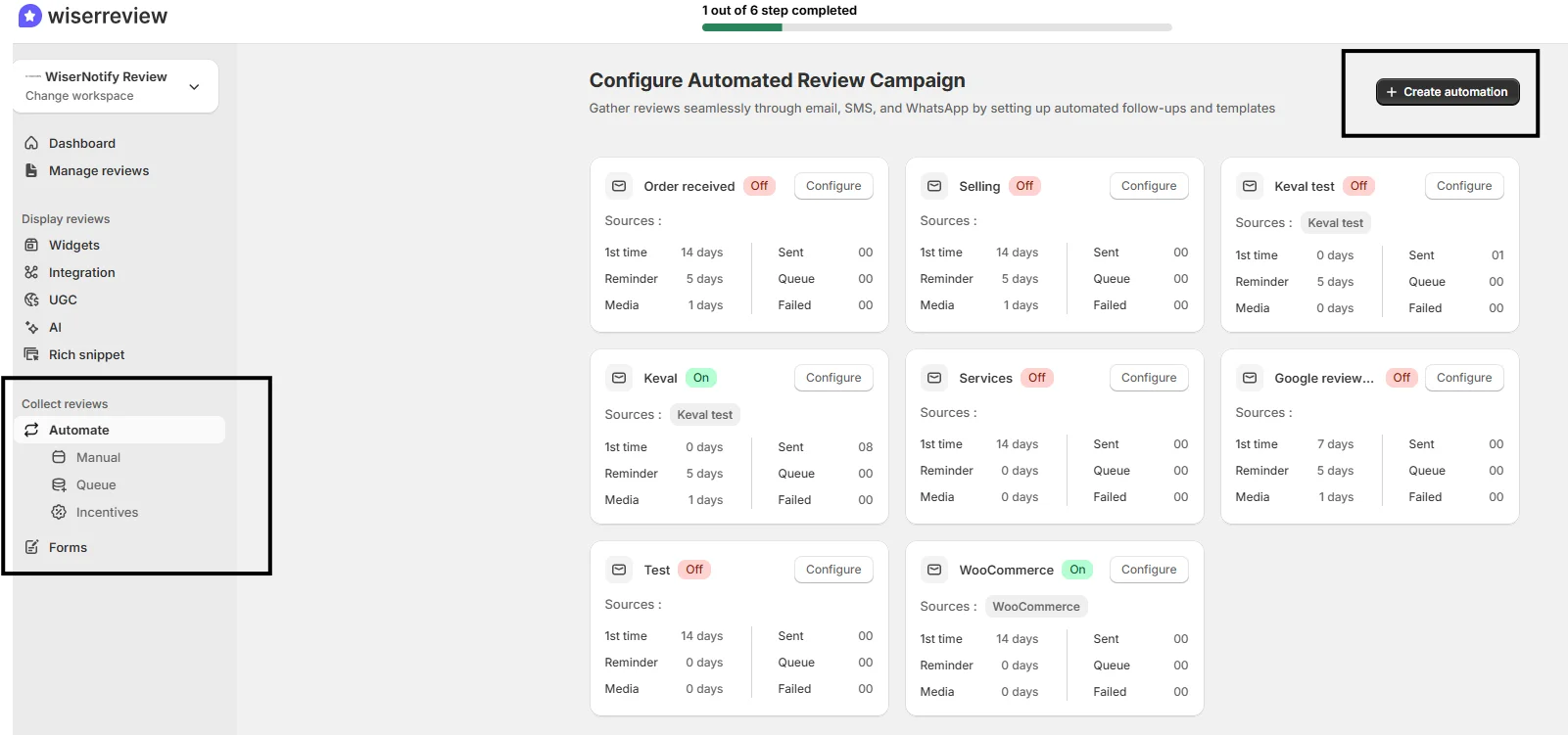 Create google review automation