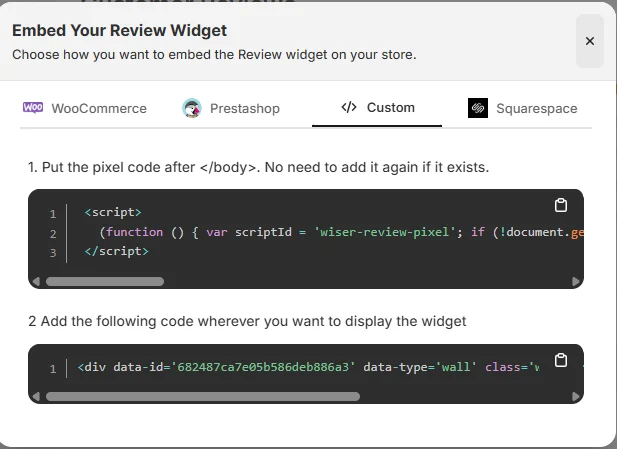 Google review widget code
