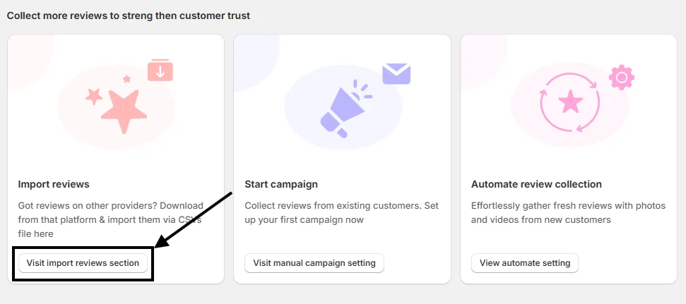 WiserReview Google review import option