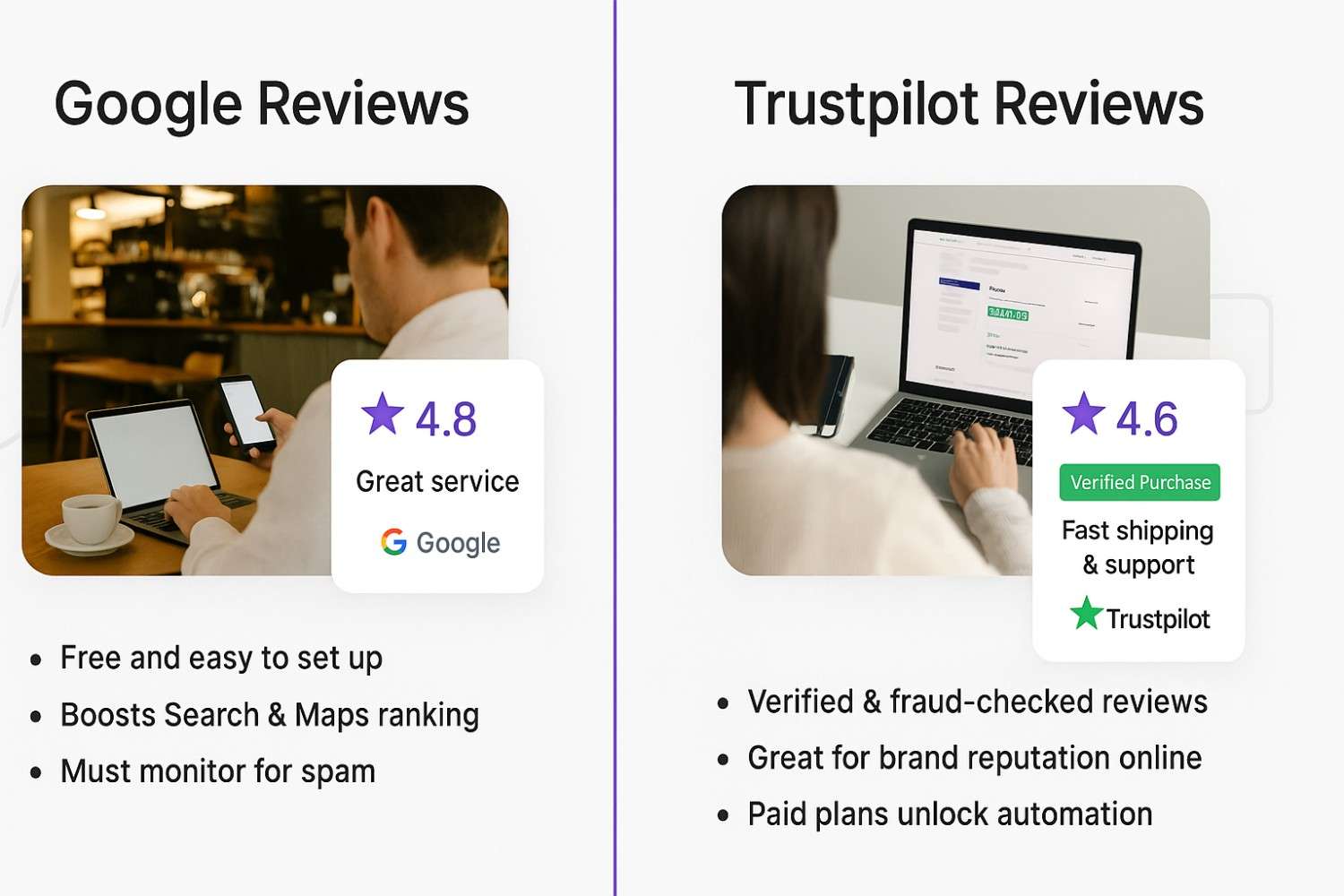Side-by-side comparison: Key dimensions