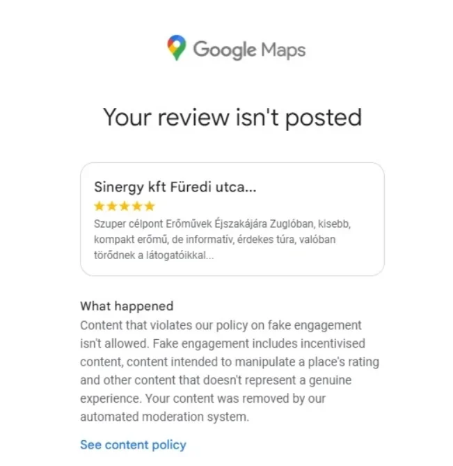 Review posting & moderation process