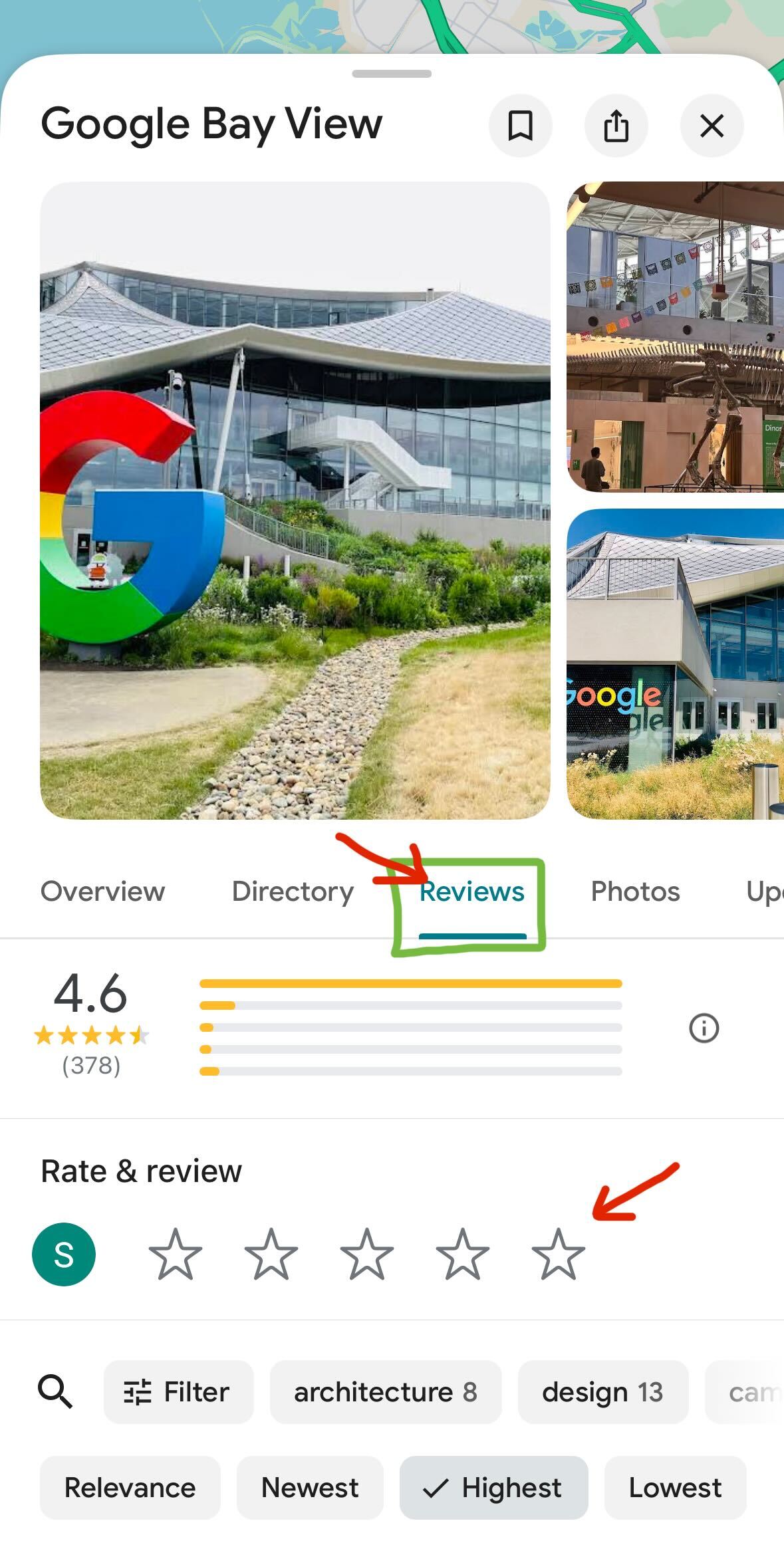 How to add a Google Maps Review on mobile