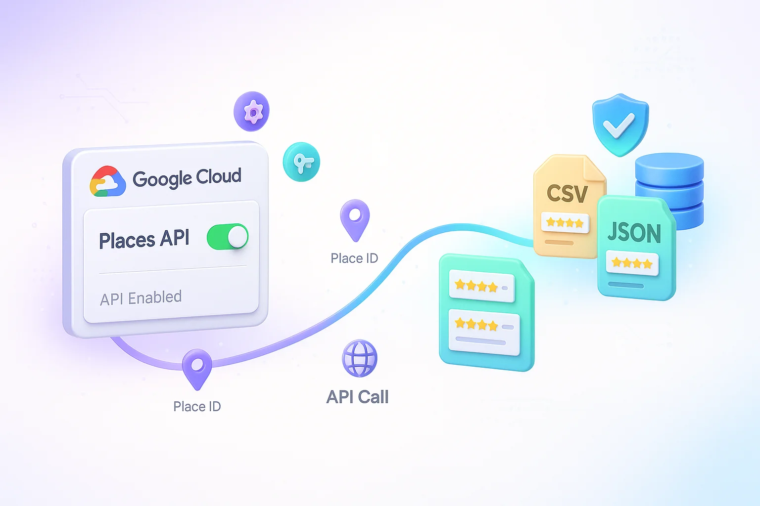 Using Google Places API (safe, official)