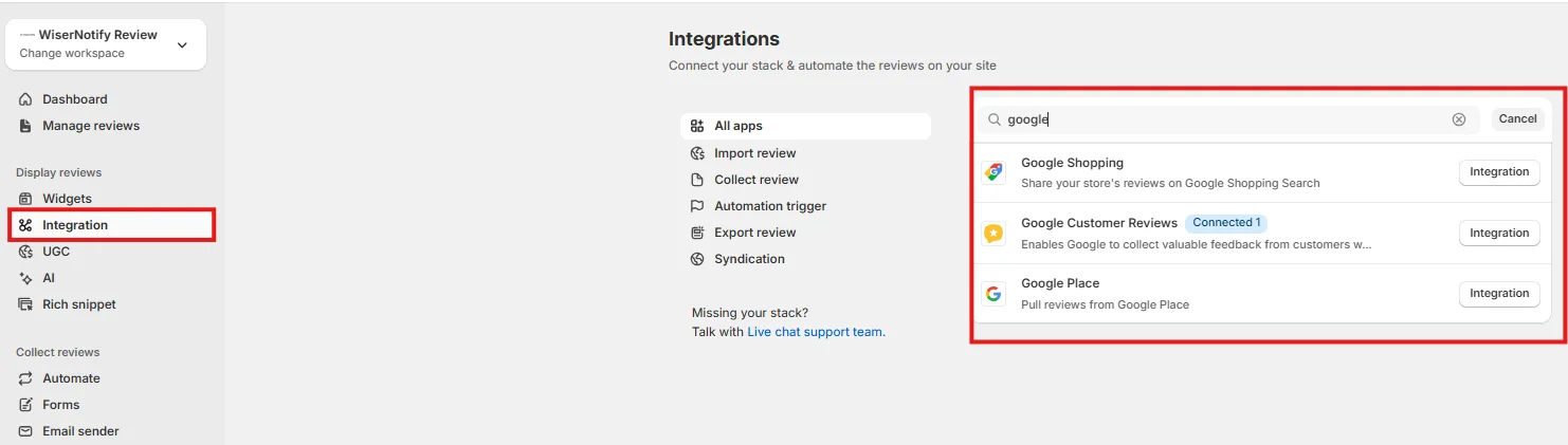 Google Review Collection