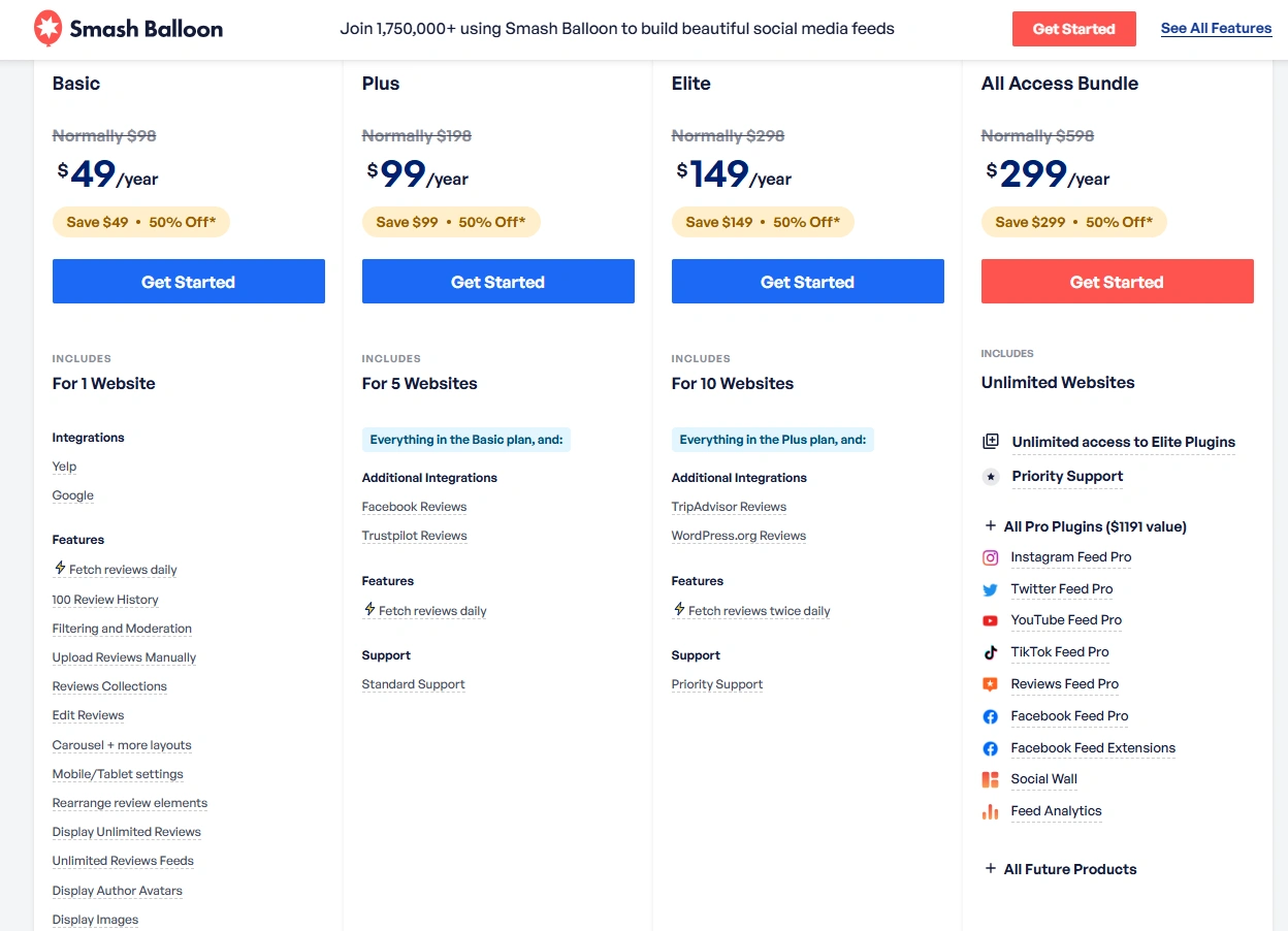 Smash Balloon Pricing